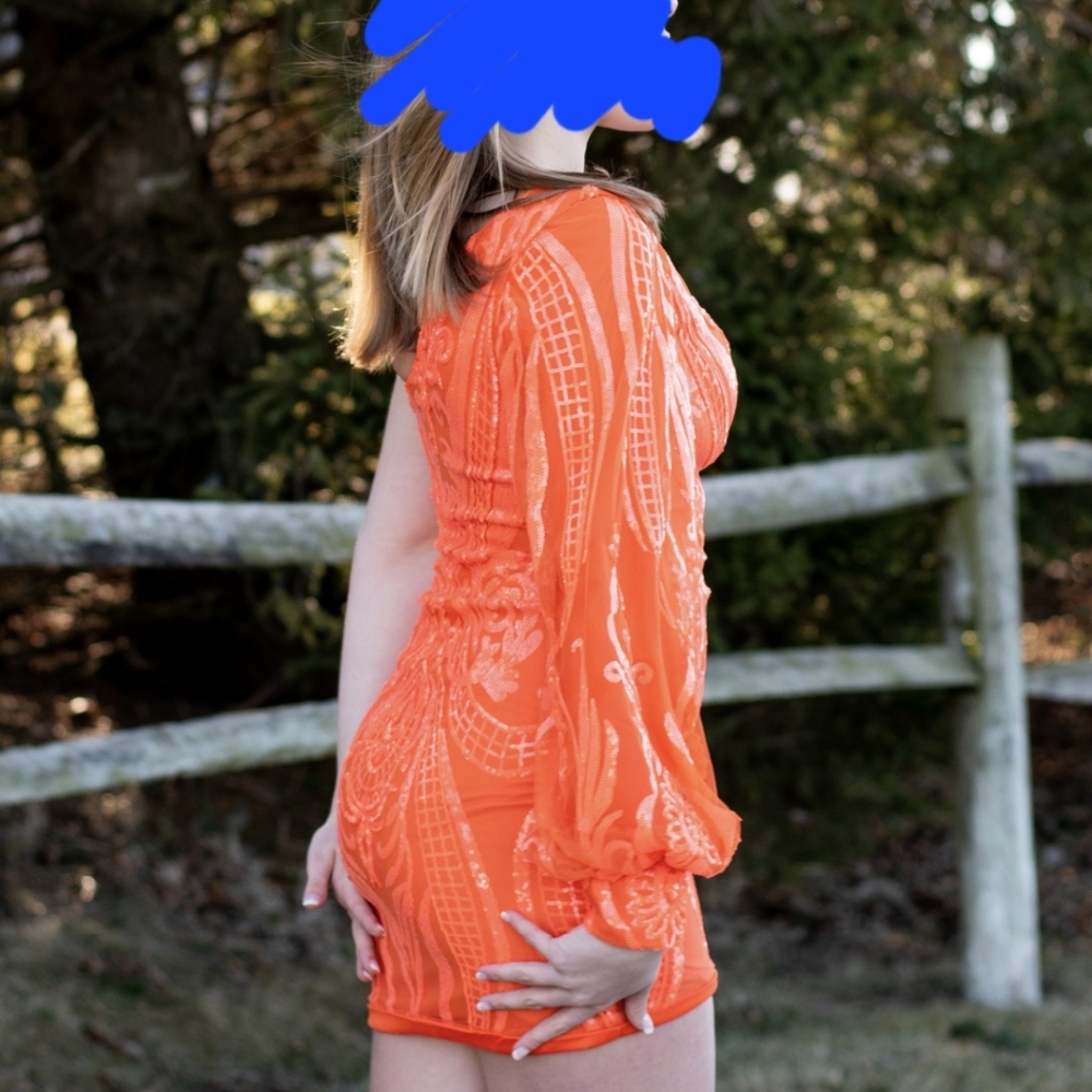 Orange homecoming dress